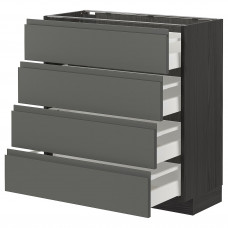 Доставка из Польши METOD / MAXIMERA sz stj 4fr/4szu, czarny/Voxtorp ciemnoszary, 80x37 cm ИКЕА-39310921, ЕВРОИКЕА Калининград