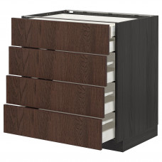 Доставка из Польши METOD / MAXIMERA sza stj 4fr/2n/3sr szu, czarny/Sinarp brazowy, 80x60 cm ИКЕА-49405650, ЕВРОИКЕА Калининград
