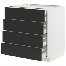 Доставка из Польши METOD / MAXIMERA sza stj 4fr/2n/3sr szu, bialy/Nickebo matowy antracyt, 80x60 cm ИКЕА-39498094, ЕВРОИКЕА Калининград