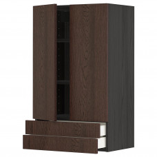 Доставка из Польши METOD / MAXIMERA sza sc 2 drz/2 szuf, czarny/Sinarp brazowy, 60x100 cm ИКЕА-09466495, ЕВРОИКЕА Калининград