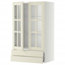 Доставка из Польши METOD / MAXIMERA sza sc 2 szkl drz/2 szuf, bialy/Bodbyn kremowy, 60x100 cm ИКЕА-99394994, ЕВРОИКЕА Калининград