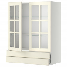 Доставка из Польши METOD / MAXIMERA sza sc 2 szkl drz/2 szuf, bialy/Bodbyn kremowy, 80x100 cm ИКЕА-69394995, ЕВРОИКЕА Калининград