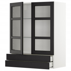 Доставка из Польши METOD / MAXIMERA sza sc 2 szkl drz/2 szuf, bialy/Lerhyttan bejcowane na czarno, 80x100 cm ИКЕА-29458908, ЕВРОИКЕА Калининград