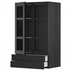 Доставка из Польши METOD / MAXIMERA sza sc 2 szkl drz/2 szuf, czarny/Lerhyttan bejcowane na czarno, 60x100 cm ИКЕА-29456650, ЕВРОИКЕА Калининград