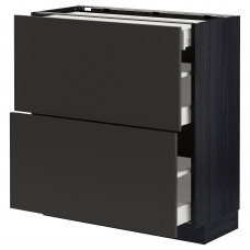Доставка из Польши METOD / MAXIMERA szafka stj 2fr/3szu, czarny/Nickebo matowy antracyt, 80x37 cm ИКЕА-69498568, ЕВРОИКЕА Калининград