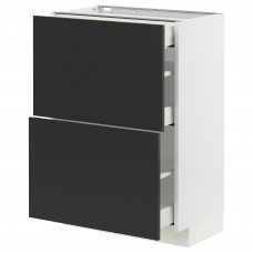 Доставка из Польши METOD / MAXIMERA szafka stj 2fr/3szu, bialy/Nickebo matowy antracyt, 60x37 cm ИКЕА-09498302, ЕВРОИКЕА Калининград