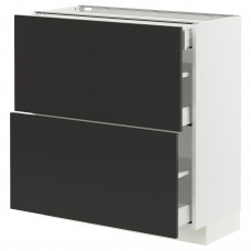 Доставка из Польши METOD / MAXIMERA szafka stj 2fr/3szu, bialy/Nickebo matowy antracyt, 80x37 cm ИКЕА-29497580, ЕВРОИКЕА Калининград