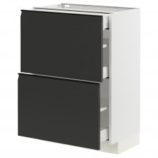 Доставка из Польши METOD / MAXIMERA szafka stj 2fr/3szu, bialy/Upplov matowy antracyt, 60x37 cm ИКЕА-29493209, ЕВРОИКЕА Калининград