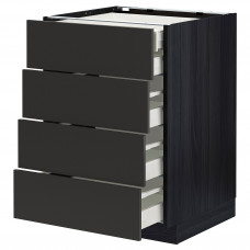 Доставка из Польши METOD / MAXIMERA sza stj 4fr/2n/3sr szu, czarny/Nickebo matowy antracyt, 60x60 cm ИКЕА-89498671, ЕВРОИКЕА Калининград