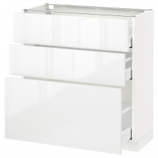 Доставка из Польши METOD / MAXIMERA szafka stojaca z 3 szufladami, bialy/Ringhult bialy, 80x37 cm ИКЕА-39052205, ЕВРОИКЕА Калининград
