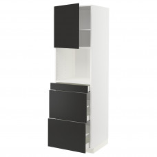 Доставка из Польши METOD / MAXIMERA sza do mikr komb drzw/3szu, bialy/Nickebo matowy antracyt, 60x60x200 cm ИКЕА-69498648, ЕВРОИКЕА Калининград