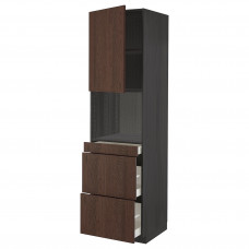 Доставка из Польши METOD / MAXIMERA sza do mikr komb drzw/3szu, czarny/Sinarp brazowy, 60x60x220 cm ИКЕА-89468810, ЕВРОИКЕА Калининград