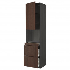 Доставка из Польши METOD / MAXIMERA sza do mikr komb drzw/3szu, czarny/Sinarp brazowy, 60x60x240 cm ИКЕА-49464324, ЕВРОИКЕА Калининград