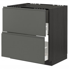 Доставка из Польши METOD / MAXIMERA sz stj zl+2fr/2szu, czarny/Voxtorp ciemnoszary, 80x60 cm ИКЕА-29310733, ЕВРОИКЕА Калининград