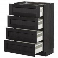 Доставка из Польши METOD / MAXIMERA sz stj 4fr/4szu, czarny/Lerhyttan bejcowane na czarno, 60x37 cm ИКЕА-89260023, ЕВРОИКЕА Калининград