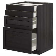 Доставка из Польши METOD / MAXIMERA sz stj 4fr/4szu, czarny/Lerhyttan bejcowane na czarno, 60x60 cm ИКЕА-29260035, ЕВРОИКЕА Калининград