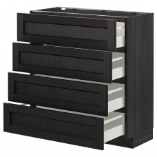 Доставка из Польши METOD / MAXIMERA sz stj 4fr/4szu, czarny/Lerhyttan bejcowane na czarno, 80x37 cm ИКЕА-39260025, ЕВРОИКЕА Калининград
