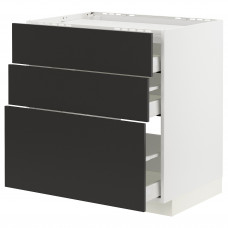 Доставка из Польши METOD / MAXIMERA sza st pl/3fr/3szu, bialy/Nickebo matowy antracyt, 80x60 cm ИКЕА-49497579, ЕВРОИКЕА Калининград