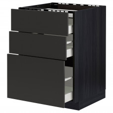 Доставка из Польши METOD / MAXIMERA sza st pl/3fr/3szu, czarny/Nickebo matowy antracyt, 60x60 cm ИКЕА-69498832, ЕВРОИКЕА Калининград