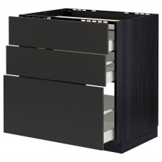 Доставка из Польши METOD / MAXIMERA sza st pl/3fr/3szu, czarny/Nickebo matowy antracyt, 80x60 cm ИКЕА-89498789, ЕВРОИКЕА Калининград