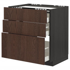 Доставка из Польши METOD / MAXIMERA sza st pl/3fr/3szu, czarny/Sinarp brazowy, 80x60 cm ИКЕА-99405544, ЕВРОИКЕА Калининград