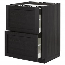 Доставка из Польши METOD / MAXIMERA sza st pl/2fr/2szu, czarny/Lerhyttan bejcowane na czarno, 60x60 cm ИКЕА-49260119, ЕВРОИКЕА Калининград