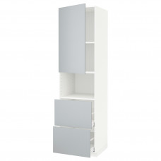 Доставка из Польши METOD / MAXIMERA Шкаф W для микродверей/2 ящика, bialy/Veddinge szary, 60x60x220 cm ИКЕА-49468440, ЕВРОИКЕА Калининград