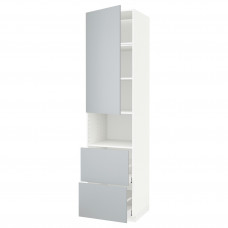 Доставка из Польши METOD / MAXIMERA Шкаф W для микродверей/2 ящика, bialy/Veddinge szary, 60x60x240 cm ИКЕА-69460693, ЕВРОИКЕА Калининград