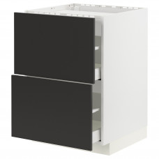Доставка из Польши METOD / MAXIMERA sza st pl/2fr/2szu, bialy/Nickebo matowy antracyt, 60x60 cm ИКЕА-79498172, ЕВРОИКЕА Калининград