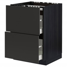 Доставка из Польши METOD / MAXIMERA sza st pl/2fr/2szu, czarny/Nickebo matowy antracyt, 60x60 cm ИКЕА-99497379, ЕВРОИКЕА Калининград