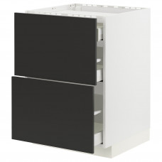 Доставка из Польши METOD / MAXIMERA sza st pl/2fr/3szu, bialy/Nickebo matowy antracyt, 60x60 cm ИКЕА-09498222, ЕВРОИКЕА Калининград