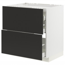 Доставка из Польши METOD / MAXIMERA sza st pl/2fr/3szu, bialy/Nickebo matowy antracyt, 80x60 cm ИКЕА-99497968, ЕВРОИКЕА Калининград