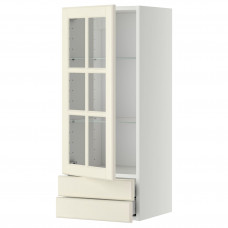 Доставка из Польши METOD / MAXIMERA sza sc szkl drz/2 szu, bialy/Bodbyn kremowy, 40x100 cm ИКЕА-19394993, ЕВРОИКЕА Калининград