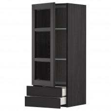 Доставка из Польши METOD / MAXIMERA sza sc szkl drz/2 szu, czarny/Lerhyttan bejcowane na czarno, 40x100 cm ИКЕА-19457971, ЕВРОИКЕА Калининград