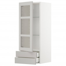 Доставка из Польши METOD / MAXIMERA sza sc szkl drz/2 szu, bialy/Lerhyttan jasnoszary, 40x100 cm ИКЕА-79465751, ЕВРОИКЕА Калининград