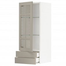 Доставка из Польши METOD / MAXIMERA sza sc szkl drz/2 szu, bialy/Stensund bezowy, 40x100 cm ИКЕА-09462440, ЕВРОИКЕА Калининград