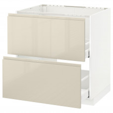 Доставка из Польши METOD / MAXIMERA sz stj zl+2fr/2szu, bialy/Voxtorp wysoki polysk jasny bez, 80x60 cm ИКЕА-69142974, ЕВРОИКЕА Калининград