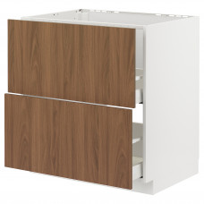 Доставка из Польши METOD / MAXIMERA sz stj zl+2fr/2szu, bialy/Tistorp imitacja brazowego orzecha, 80x60 cm ИКЕА-99519908, ЕВРОИКЕА Калининград