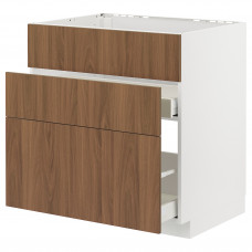 Доставка из Польши METOD / MAXIMERA sz stj zl+3fr/2szu, bialy/Tistorp imitacja brazowego orzecha, 80x60 cm ИКЕА-09519776, ЕВРОИКЕА Калининград