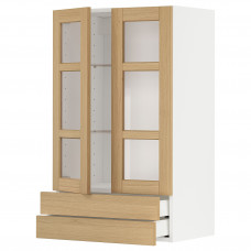 Доставка из Польши METOD / MAXIMERA sza sc 2 szkl drz/2 szuf, bialy/Forsbacka dab, 60x100 cm ИКЕА-99509400, ЕВРОИКЕА Калининград
