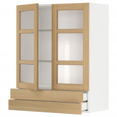 Доставка из Польши METOD / MAXIMERA sza sc 2 szkl drz/2 szuf, bialy/Forsbacka dab, 80x100 cm ИКЕА-39509403, ЕВРОИКЕА Калининград