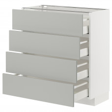 Доставка из Польши METOD / MAXIMERA sza st 4fr/4szu, bialy/Havstorp jasnoszary, 80x37 cm ИКЕА-19538227, ЕВРОИКЕА Калининград