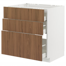 Доставка из Польши METOD / MAXIMERA sza st pl/3fr/3szu, bialy/Tistorp imitacja brazowego orzecha, 80x60 cm ИКЕА-39519379, ЕВРОИКЕА Калининград