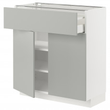 Доставка из Польши METOD / MAXIMERA sza stj szuf/2 drz, bialy/Havstorp jasnoszary, 80x37 cm ИКЕА-99539379, ЕВРОИКЕА Калининград