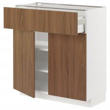 Доставка из Польши METOD / MAXIMERA sza stj szuf/2 drz, bialy/Tistorp imitacja brazowego orzecha, 80x37 cm ИКЕА-99519606, ЕВРОИКЕА Калининград