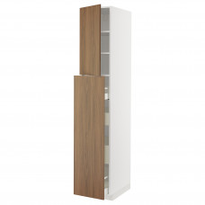 Доставка из Польши METOD / MAXIMERA sza wys z wys 4szu/1drz/2pol, bialy/Tistorp imitacja brazowego orzecha, 40x60x220 cm ИКЕА-29519030, ЕВРОИКЕА Калининград