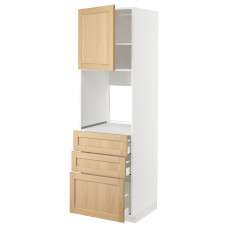 Доставка из Польши METOD / MAXIMERA szaf wys n piek/drz/3 szu, bialy/Forsbacka dab, 60x60x200 cm ИКЕА-89509542, ЕВРОИКЕА Калининград