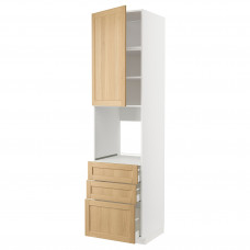 Доставка из Польши METOD / MAXIMERA szaf wys n piek/drz/3 szu, bialy/Forsbacka dab, 60x60x240 cm ИКЕА-59509548, ЕВРОИКЕА Калининград