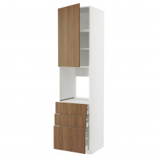 Доставка из Польши METOD / MAXIMERA szaf wys n piek/drz/3 szu, bialy/Tistorp imitacja brazowego orzecha, 60x60x240 cm ИКЕА-99519041, ЕВРОИКЕА Калининград