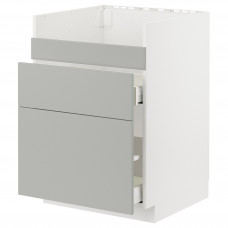 Доставка из Польши METOD / MAXIMERA szafka pod zlew HAVSEN/3fr/2szu, bialy/Havstorp jasnoszary, 60x60 cm ИКЕА-49538424, ЕВРОИКЕА Калининград